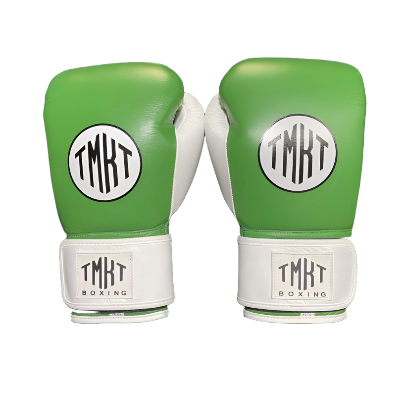 Green and White First Edition Boxing Gloves (12oz)